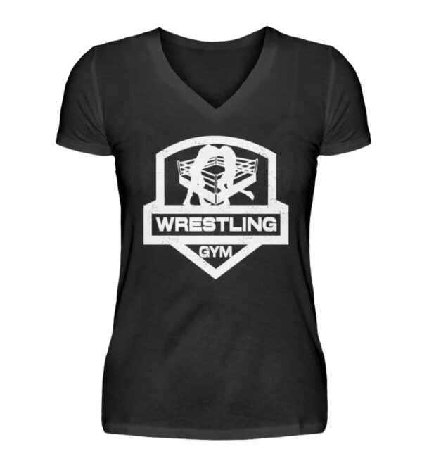 Wrestling Gym Girlie Vneck - V-Neck Damenshirt-16